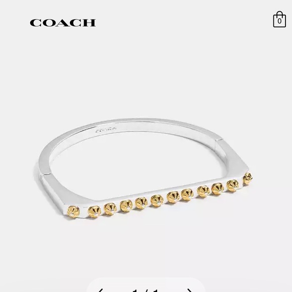 Coach Daisy Rivet side hinged Silver and Gold Bracelet with Timeless Elegance - Picture 1 of 7